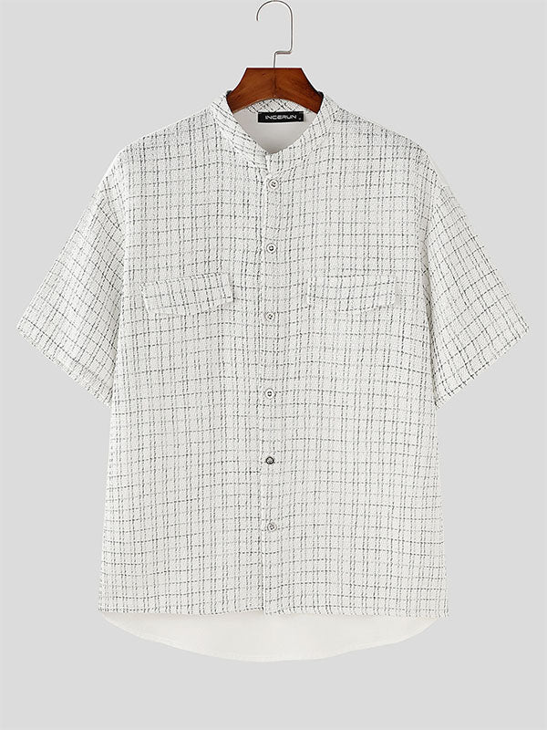 Mens Tweed Check Short Sleeve Shirt SKUK77022