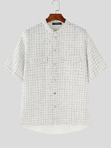 Mens Tweed Check Short Sleeve Shirt SKUK77022