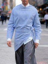 Men's Striped Tie Long Sleeve Shirt SKUL41321