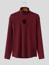 Men's Heart Cut Out Long Sleeve T-shirt SKUL45048