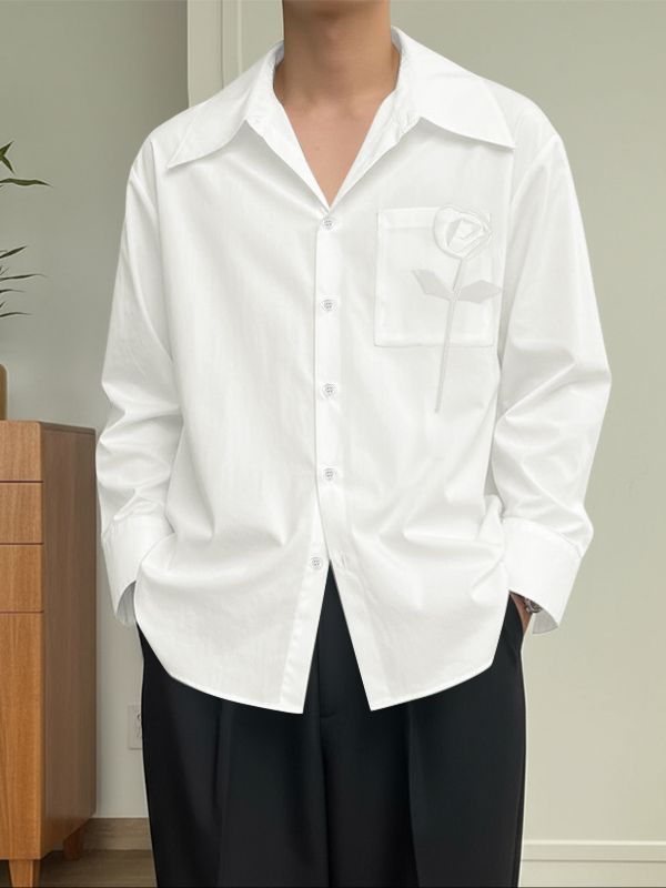 Men's 3D Floral Long Sleeve Shirt SKUL43609