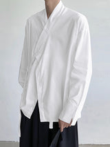 Mens Solid Tie Side Long Sleeve Kimono SKUK43021