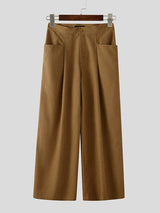 Men's Solid Color Textured Wide Leg Pant SKUL35282