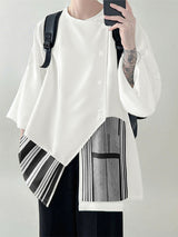 Men's Striped Loose Long Sleeve Shirt SKUL28487