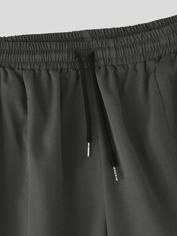 Mens Solid Color Wide-Leg Casual Pant SKUL17856