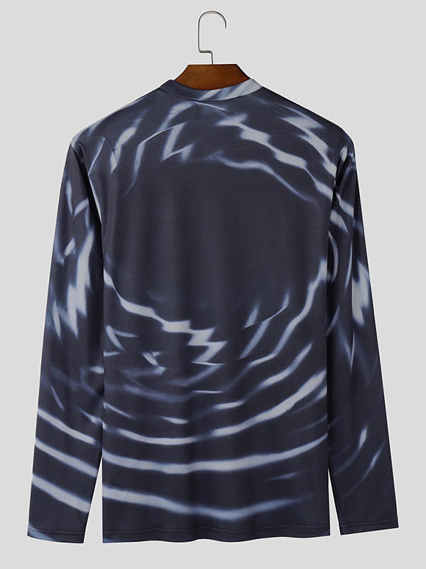 Mens INCERUN Print Long Sleeve T-Shirt SKUK79395