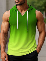 Mens Gradient Color Casual Hooded Tank SKUL17428