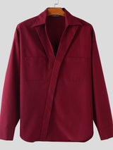 Men's Solid Color Casual Long Sleeve Shirt SKUL36217