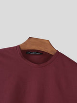 Men's Solid Color Side Cutout Long Sleeve T-shirt SKUL46515