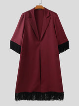 Men's Tassel Patchwork Long Casual Blazer SKUL35040