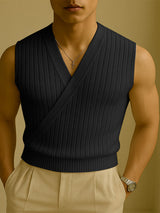 Mens Solid Color Textured Casual Tank SKUL15583