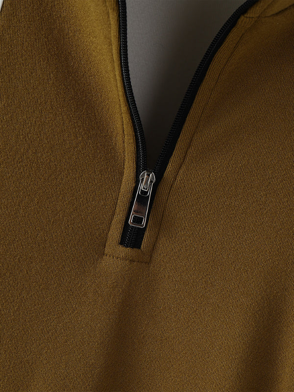 Men's Color Block Slim Fit Zipper Long Sleeve T-Shirt SKUL28130