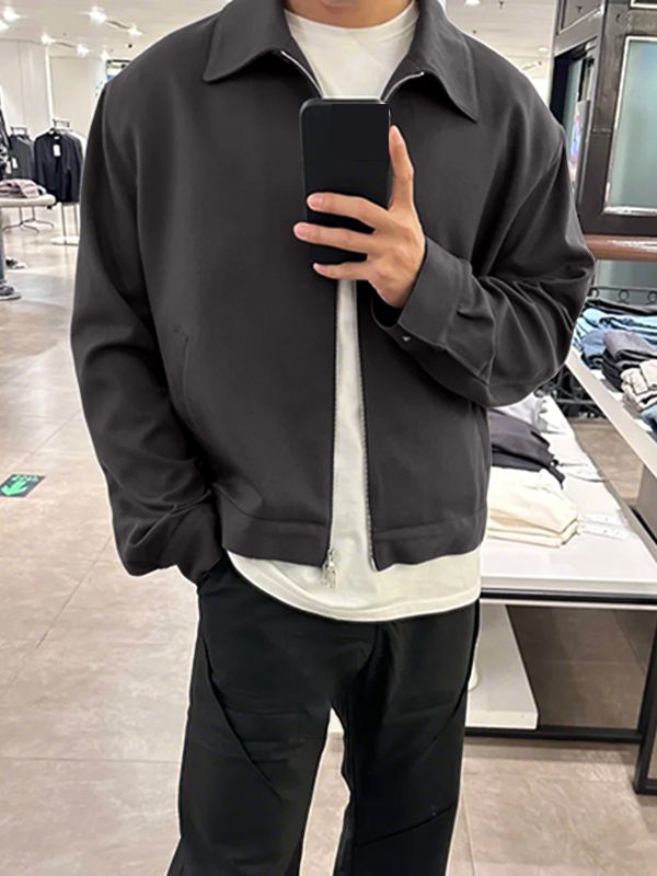 Men's Solid Color Casual Sleeve Jacket SKUL35227