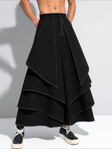 Men's Solid Color Multi Layered Casual Pant SKUL31842