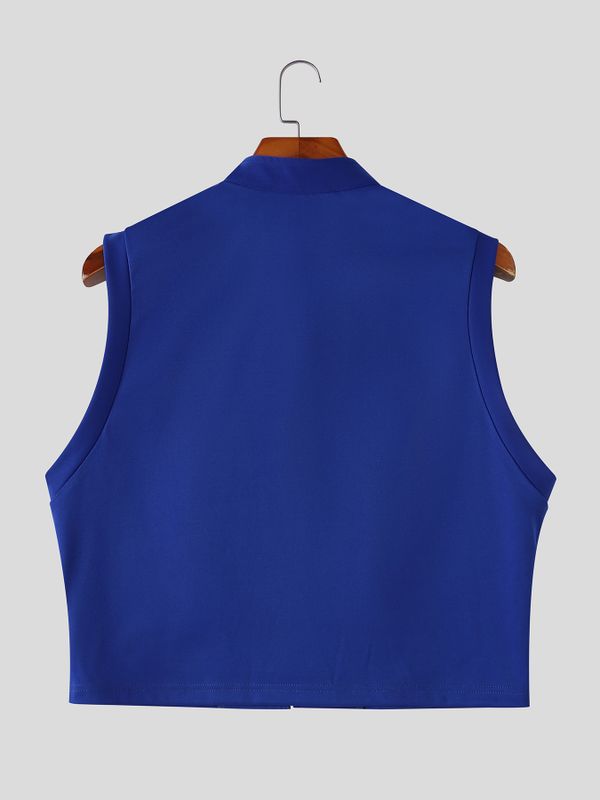 Men's Vintage Aristocrat Double-Breasted Gold Crest Button Military Drummer Tank SKUL77517
