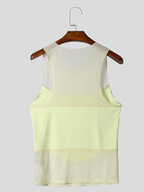 Mens Color-Blocked Sheer Tank SKUK96870