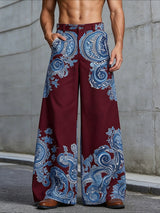Men's Avant-Garde Paisley Print High-Waist Wide-Leg Pant SKUL66887