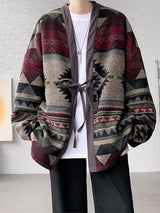 Mens Bohemian Print Long Sleeve Cardigan SKUK83002