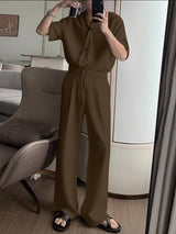 Men's Solid Color Striped Scarf Two Pieces Outfit SKUL30507