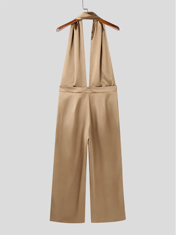 Mens Satin Hollow-Out Sleeveless Jumpsuit SKUL02051