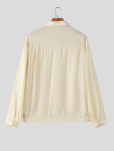 Men's Solid Color Casual Long Sleeve Shirt SKUL31994