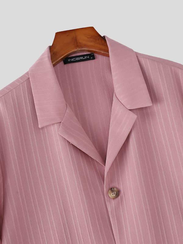 Men's Solid Color Textured Casual Short Sleeve Blazer SKUL54443