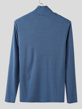 Men's Solid Color Textured Long Sleeve T-Shirt SKUL39015