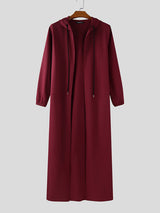 Men's Solid Color Hooded Long Sleeve Cardigan SKUL24806