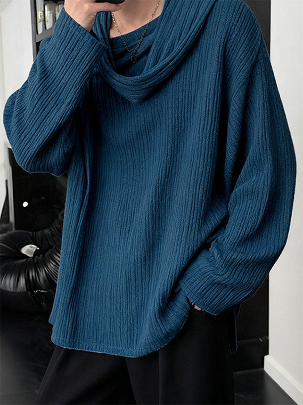 Men's Shawl Tie Knit Long Sleeve T-Shirt SKUL31746