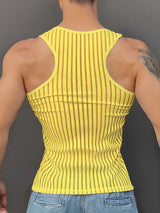Mens Striped Sheer Casual Tank SKUL15389