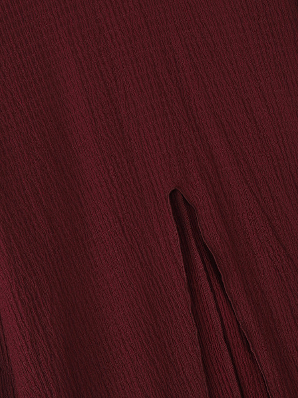 Mens Asymmetrical Slit Textured Long Sleeve T-Shirt SKUL24728