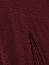 Mens Asymmetrical Slit Textured Long Sleeve T-Shirt SKUL24728