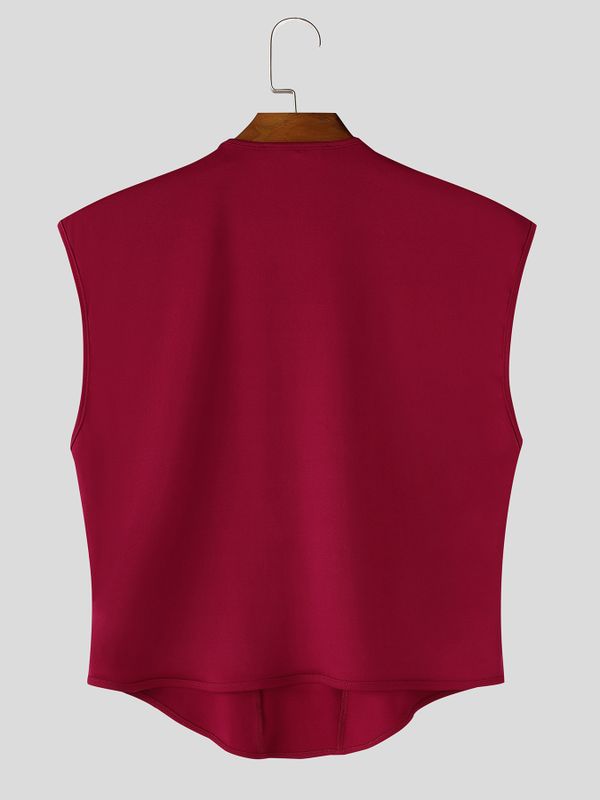 Men's V-Neck Tailored Structural Corset Tank SKUL63908