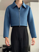 Men's Solid Color Cropped Casual Jacket SKUL35214