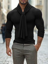 Men's Solid Twist Long Sleeve T-Shirt SKUL31714