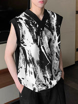 Mens Color Clash Print V-Neck Sleeveless Vest SKUK60264