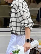 Men's Plaid Casual Long Sleeve Shirt SKUL23760