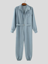 Men's Solid Color Utility Jumpsuit SKUL35106