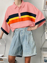 Men's Contrast Stripe Half Sleeve Shirt SKUL28481