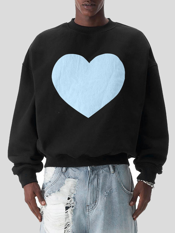 Mens Heart Print Long-Sleeve Sweatshirt SKUK80486