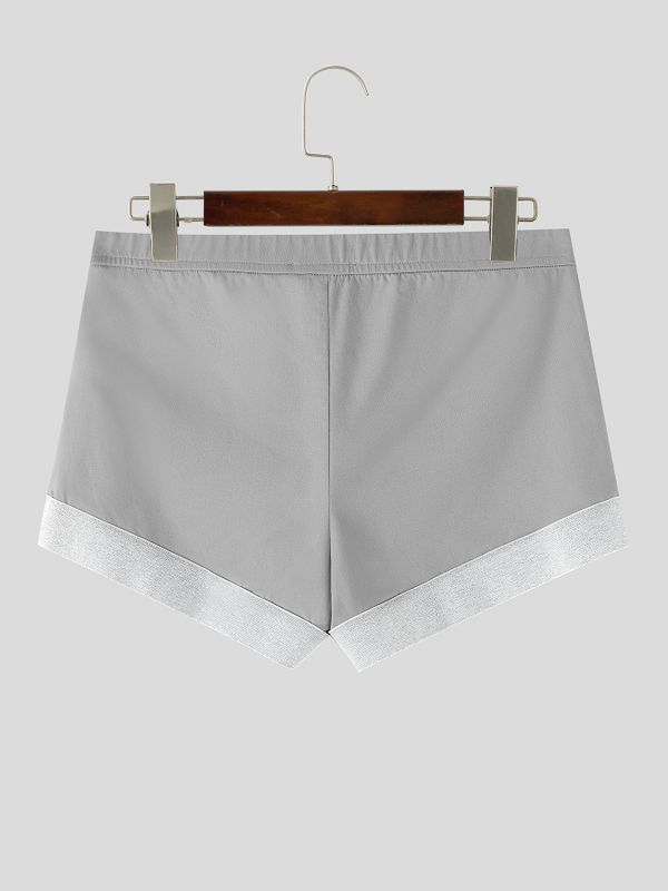Men's Avant-Garde High-Street Metallic Trim Fitted Square-Cut Boxer Short SKUL68410