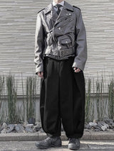 Men's Solid Color Pleated Loose Fit Pant SKUL48781