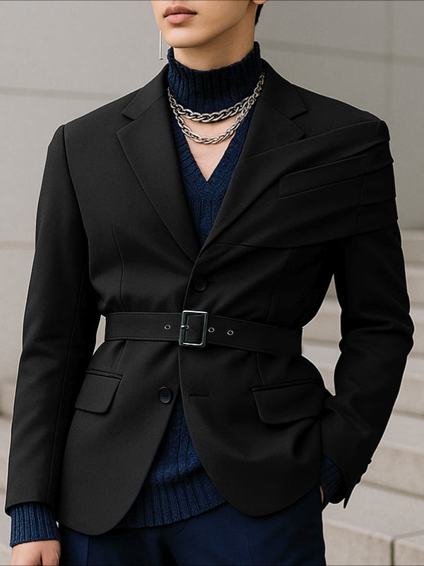 Men's Deconstructed Solid Color Casual Long Sleeve Blazer SKUL35007