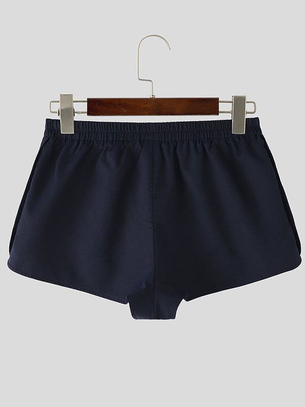 Mens Solid Color Side-Slit Short SKUL08456