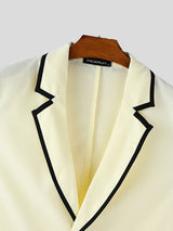 Mens Bold Stripe Contrast Color Casual Two Pieces Outfit SKUL16801