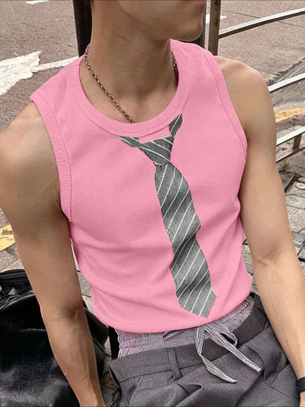 Men's Tie Print Knit Tank SKUL39777