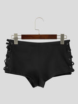 Men's Sexy Avant-Garde Beach Pool Side Lace-Up Cutout Low-Rise Swim Trunk SKUL83080