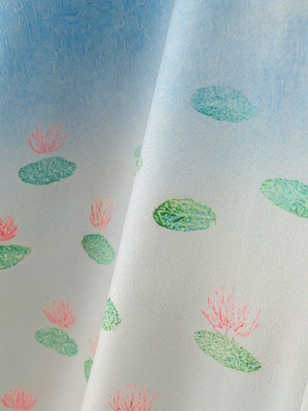 Men's Lotus Print Short Sleeve Shirt SKUL17013