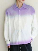 Mens Gradient Color Block Long Sleeve Shirt SKUK68891