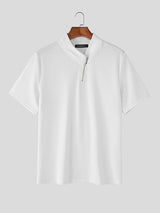 Mens Solid Color Textured Short Sleeve T-Shirt SKUL19120